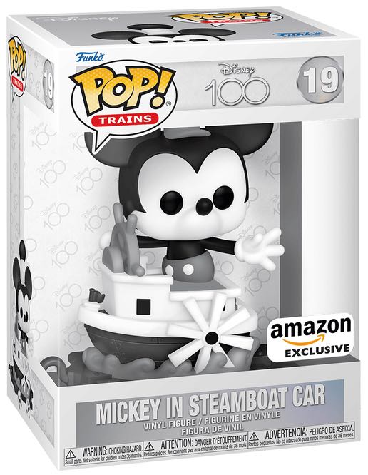 Disney 100 Train: Mickey Mouse in Steamboat Car (Amazon Exclusive) - Disney vinyl figure collectible [Barcode 889698704564] - Main Image 2