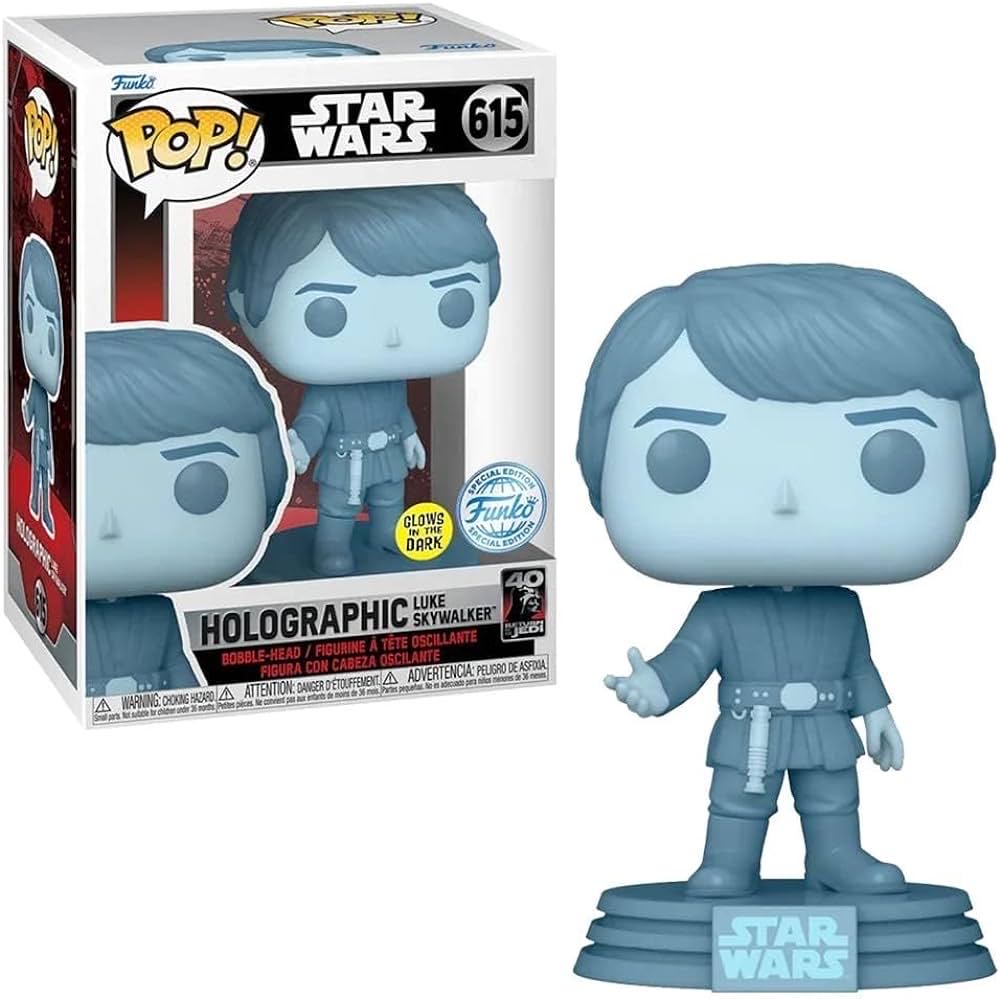 Star Wars Episode Vi Return Of The Jedi: Holographic Luke Skywalker 40th Anniversary Glow In The Dark - Star Wars vinyl figure collectible [Barcode 889698715621] - Main Image 2