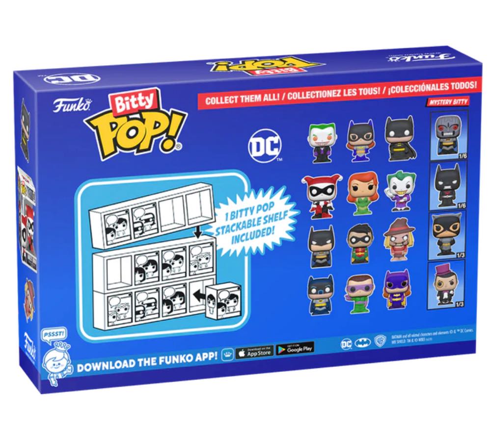 Bitty Pop!: Batman, The Riddler, Batgirl & Mystery Chase Figure 4-pack - DC Comics vinyl figure collectible [Barcode 889698713146] - Main Image 3