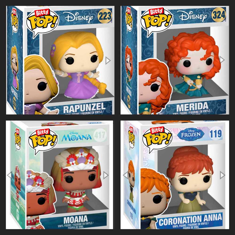 Bitty Pop! Princess 4-pack (Series 4) - Disney Princess vinyl figure collectible [Barcode 889698730303] - Main Image 4