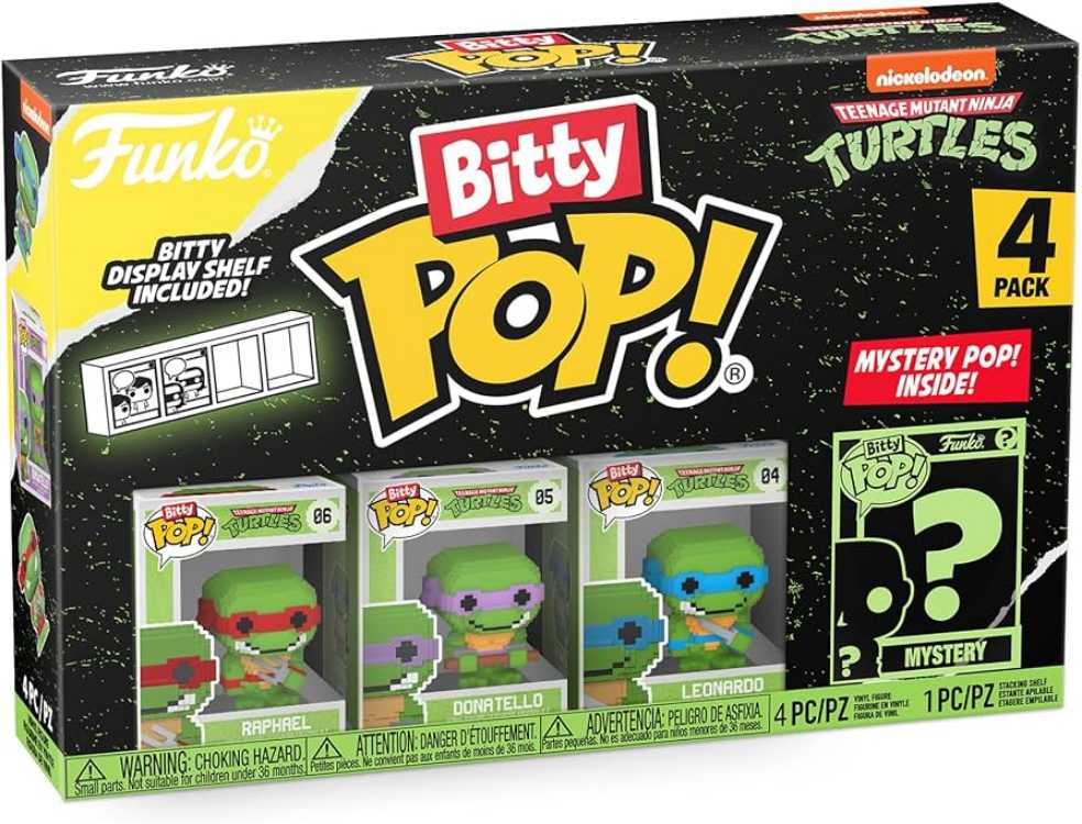 Funko Bitty Pop! Teenage Mutant Ninja Turtles Mini Collectible Toys 8-bit Raphael 8-bit Donatello 8-bit Leonardo & Mystery Chase Figure Styles May Vary 4-pack  vinyl figure collectible [Barcode 889698715102] - Main Image 2