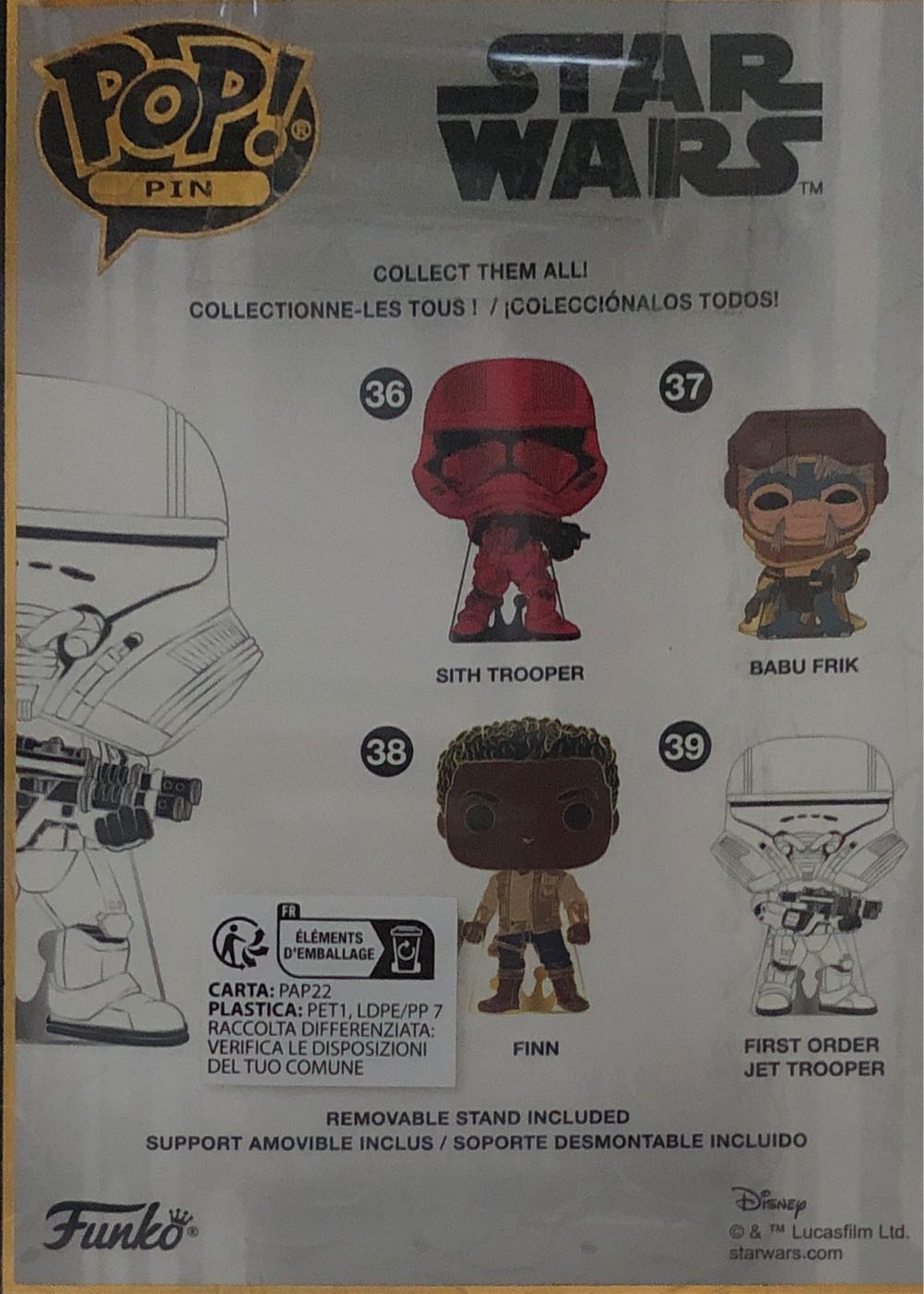 Funko Pop! Pin: Star Wars First Order Jet Trooper Glow In The Dark With Chase Styles May Vary  vinyl figure collectible [Barcode 671803455702] - Main Image 3
