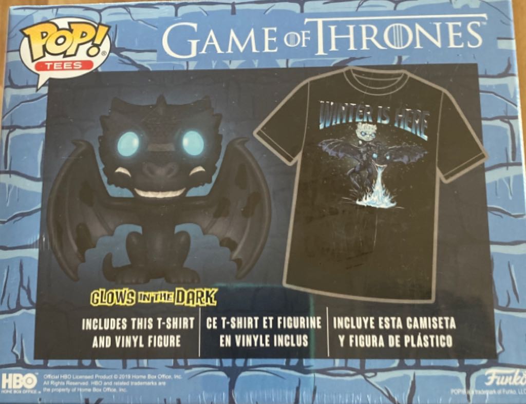 Icy Viserrion Glow In Dark & to-shirt Box Set - Game of Thrones vinyl figure collectible [Barcode 889698435178] - Main Image 2