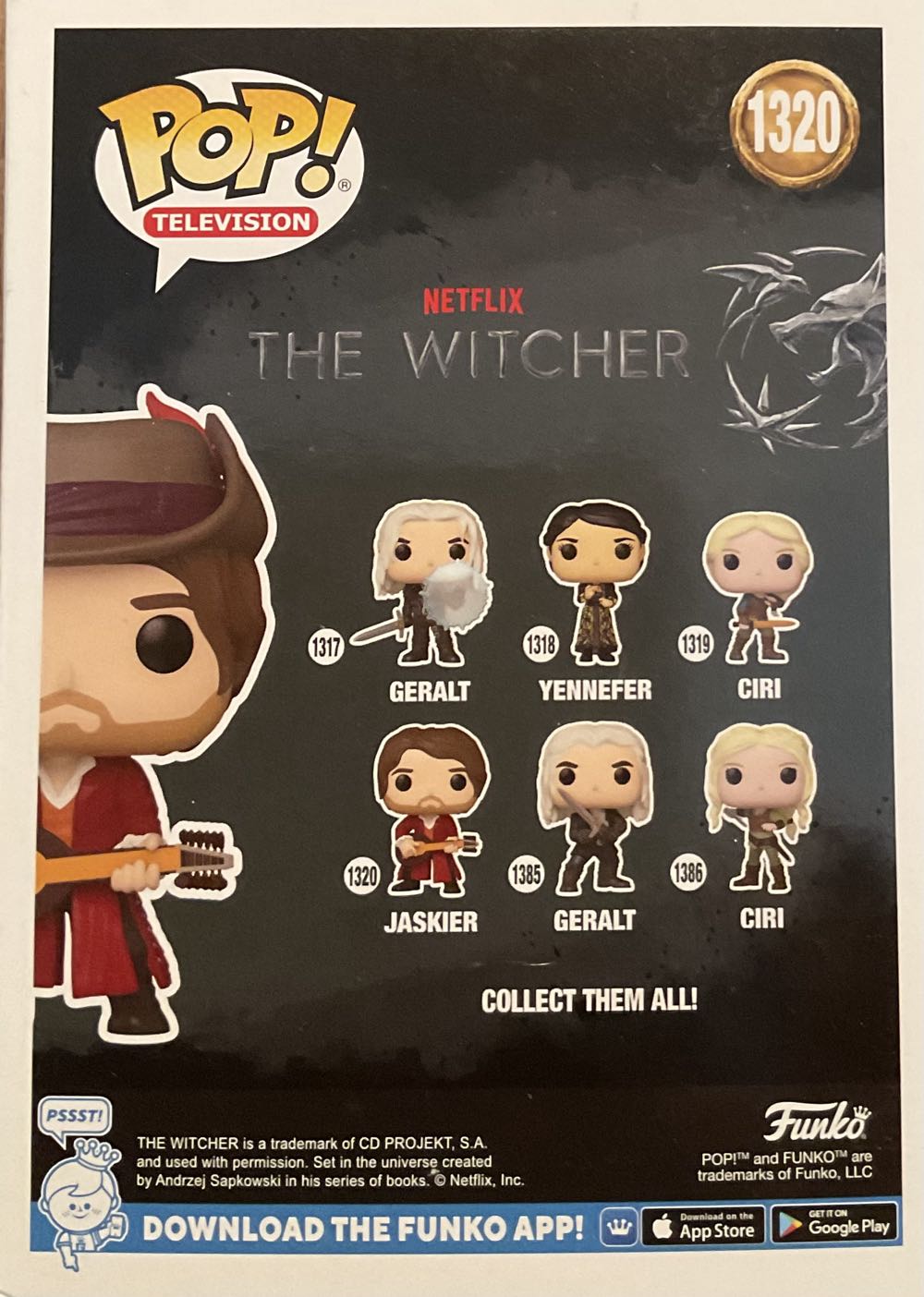 #1320 - Jaskier (Chase) - Witcher vinyl figure collectible [Barcode 889698674256] - Main Image 3