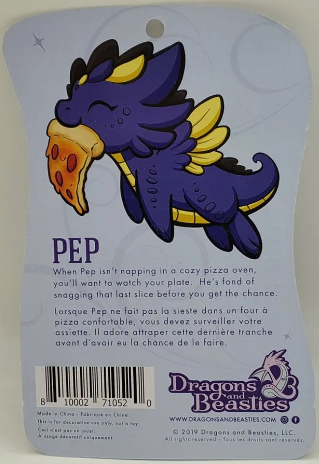 D&B Pep Pizza Food Dragon Backpack Clip Keychain  vinyl figure collectible [Barcode 810002710520] - Main Image 3