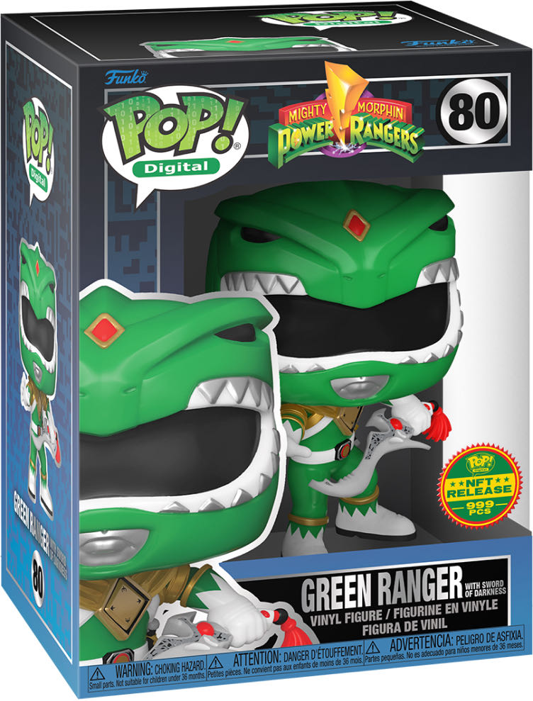Green Ranger (with Sword of Darkness) - Mighty Morphin Power Rangers vinyl figure collectible [Barcode 889698701945] - Main Image 1