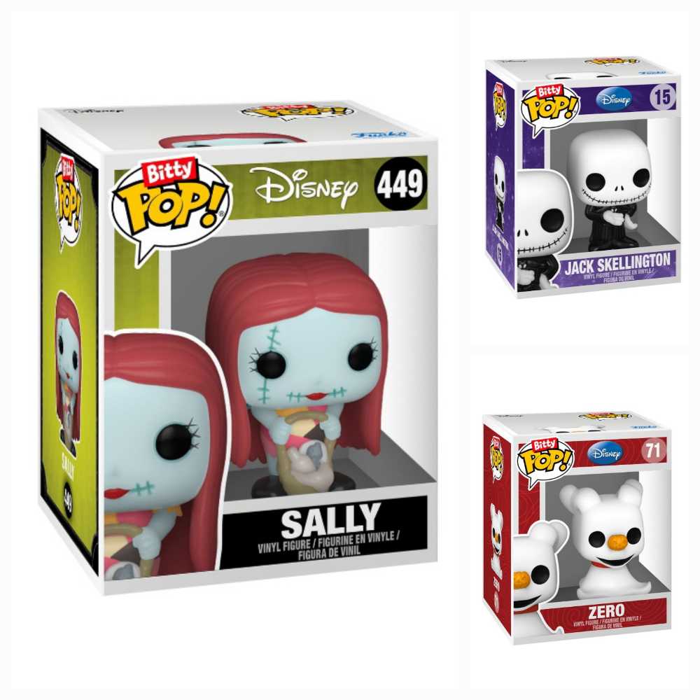 NBC Bitty Pop!: Sally, Jack Skellington, Zero, & Mayor - The Nightmare Before Christmas vinyl figure collectible [Barcode 889698730211] - Main Image 2