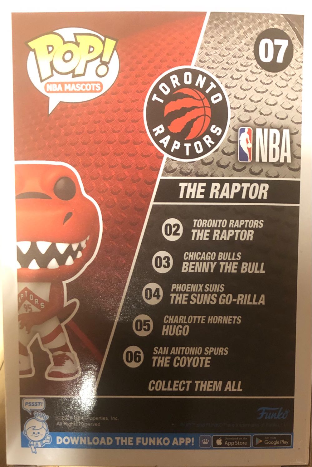 Funko Pop The Raptor #07 Canadian Exclusive Toronto Raptors Nba Mascots 🔥 - Funko vinyl figure collectible [Barcode 889698504614] - Main Image 2