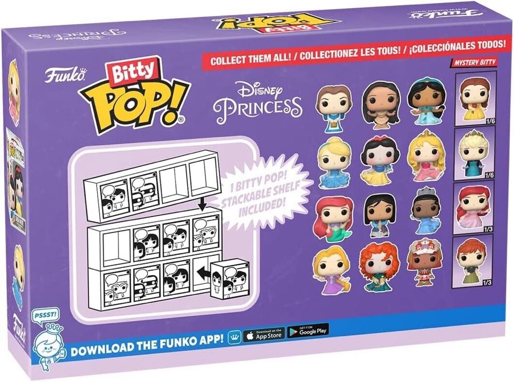 Bitty Pop! Princess 4-pack (Series 2) - Disney Princess vinyl figure collectible [Barcode 889698730280] - Main Image 3