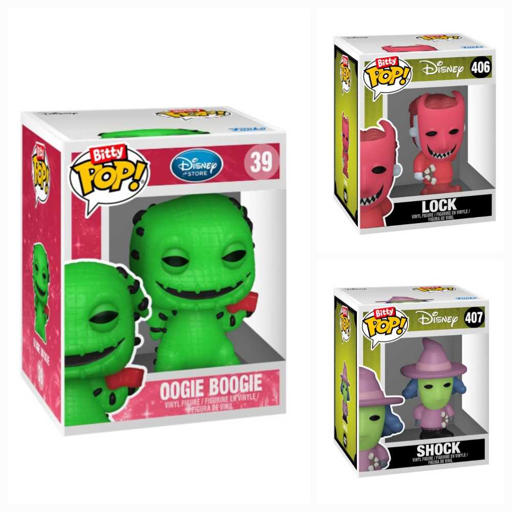 NBC Bitty Pop!: Oogie Boogie, Lock, Shock, & Harlequin Demon - The Nightmare Before Christmas vinyl figure collectible [Barcode 889698730198] - Main Image 2