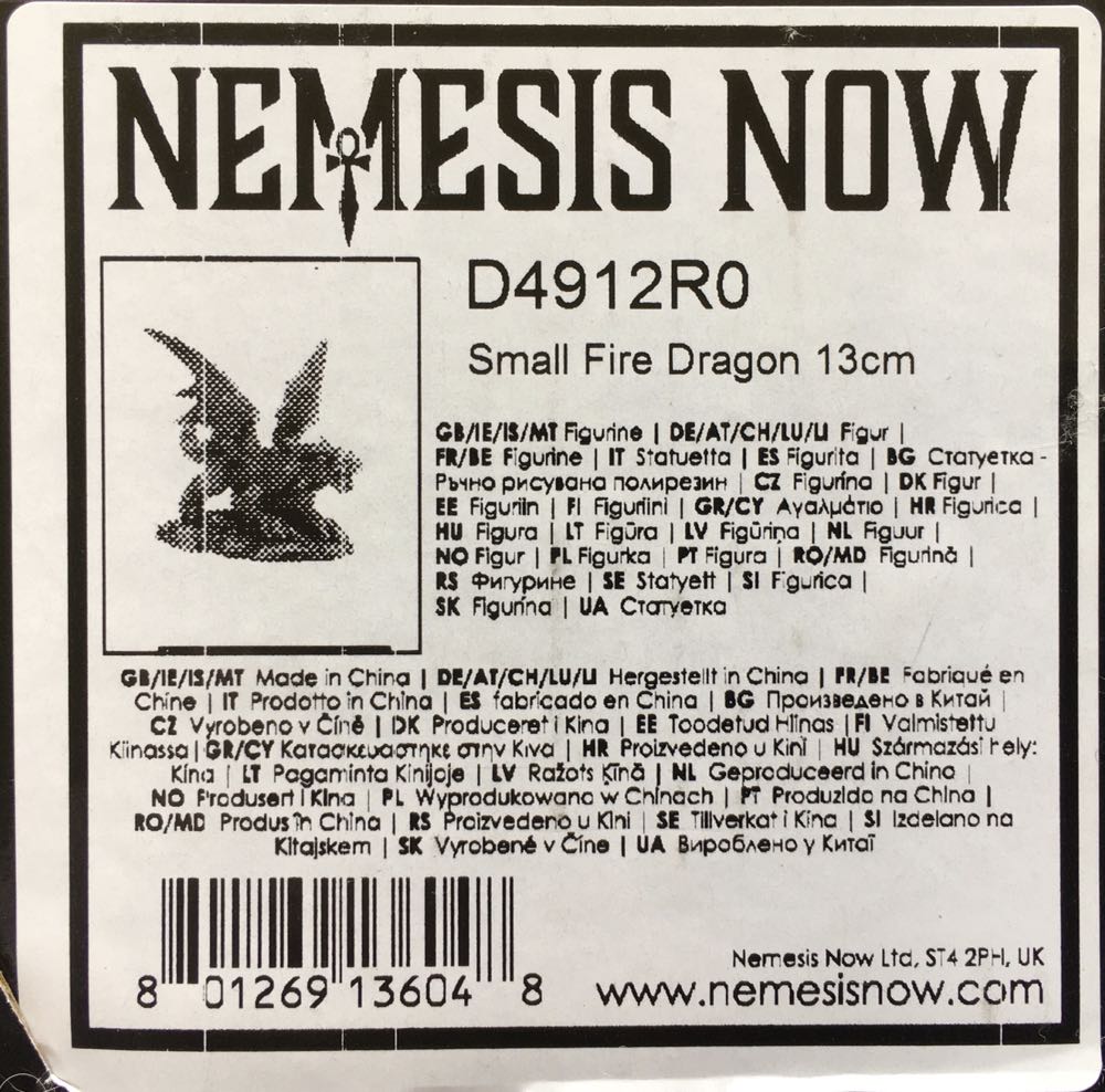 Age Of Dragons Fire Dragon Wyrmling - Nemesis Now  vinyl figure collectible [Barcode 801269136048] - Main Image 4