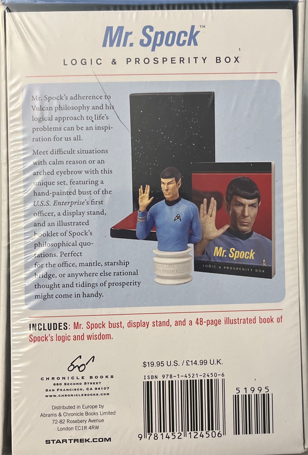 Mr. Spock Logic & Prosperity Box Chronicle Books Starlite Book Bust Mr W - Star Trek vinyl figure collectible [Barcode 9781452124506] - Main Image 2