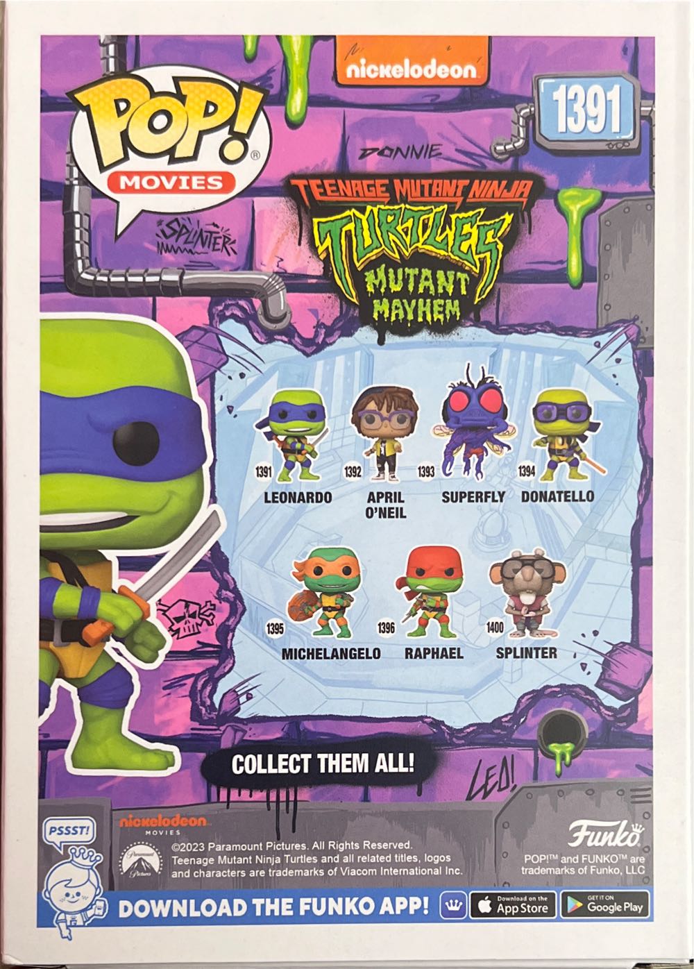 Leonardo - 1391  - Teenage Mutant Ninja Turtles - Mutant Mayhem - Funko Pop Movies - Teenage Mutant Ninja Turtles vinyl figure collectible [Barcode 889698723329] - Main Image 2
