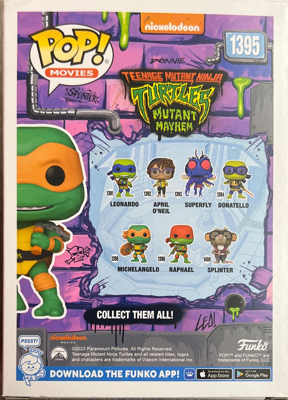 Michelangelo - 1395  - Teenage Mutant Ninja Turtles - Mutant Mayhem - Funko Pop Movies - Teenage Mutant Ninja Turtles vinyl figure collectible [Barcode 889698723367] - Main Image 2