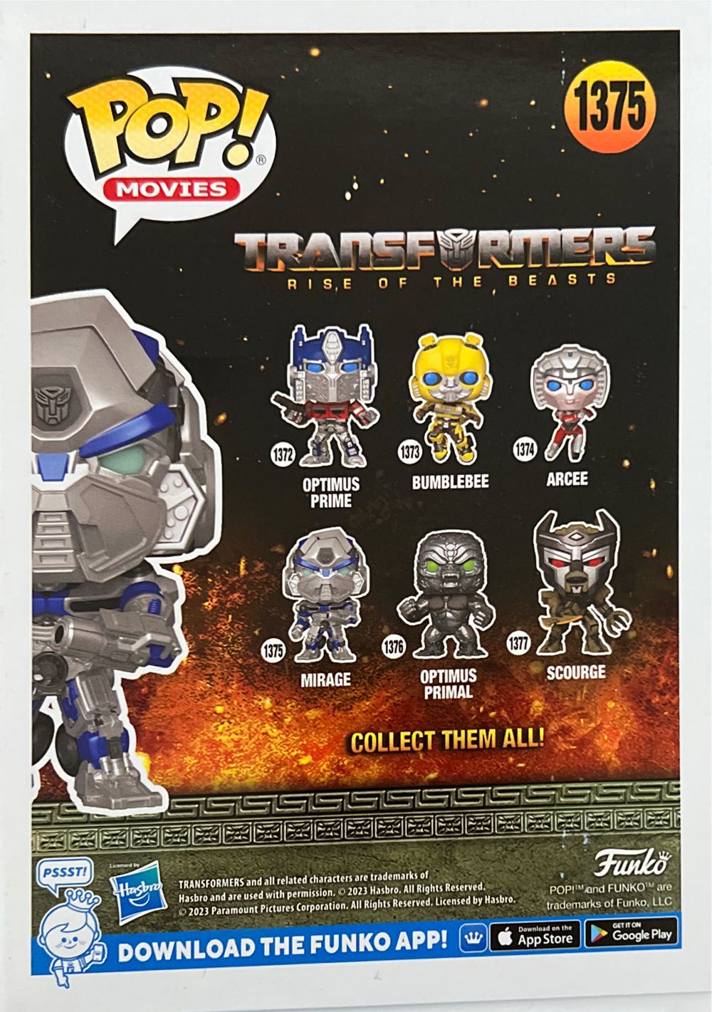 Funko Pop! Movies Transformer Rise Of The Beasts: Mirage # 1375 - Transformers vinyl figure collectible [Barcode 889698639569] - Main Image 2