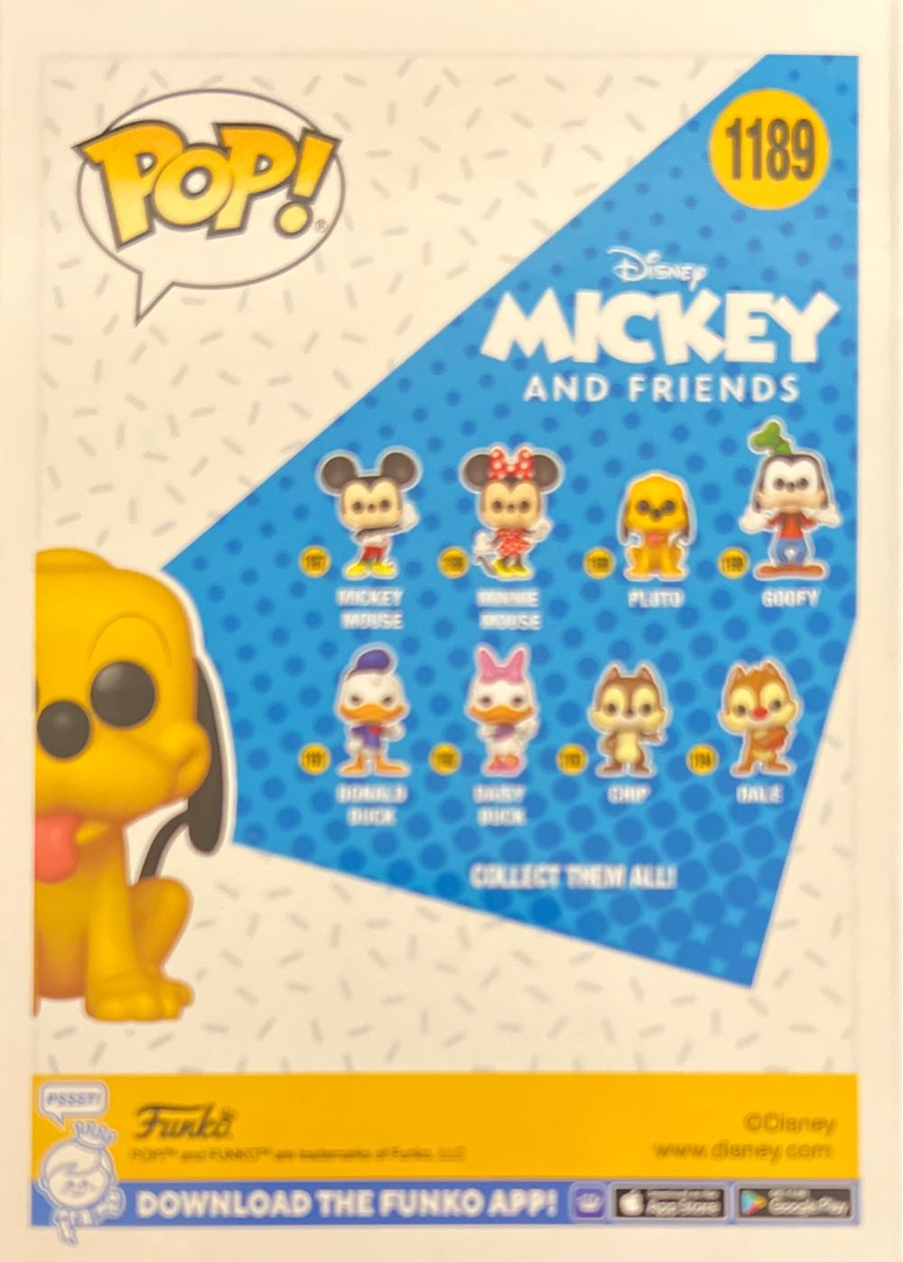 Mickey and Friends: Pluto, #1189 - Disney vinyl figure collectible [Barcode 889698596251] - Main Image 2