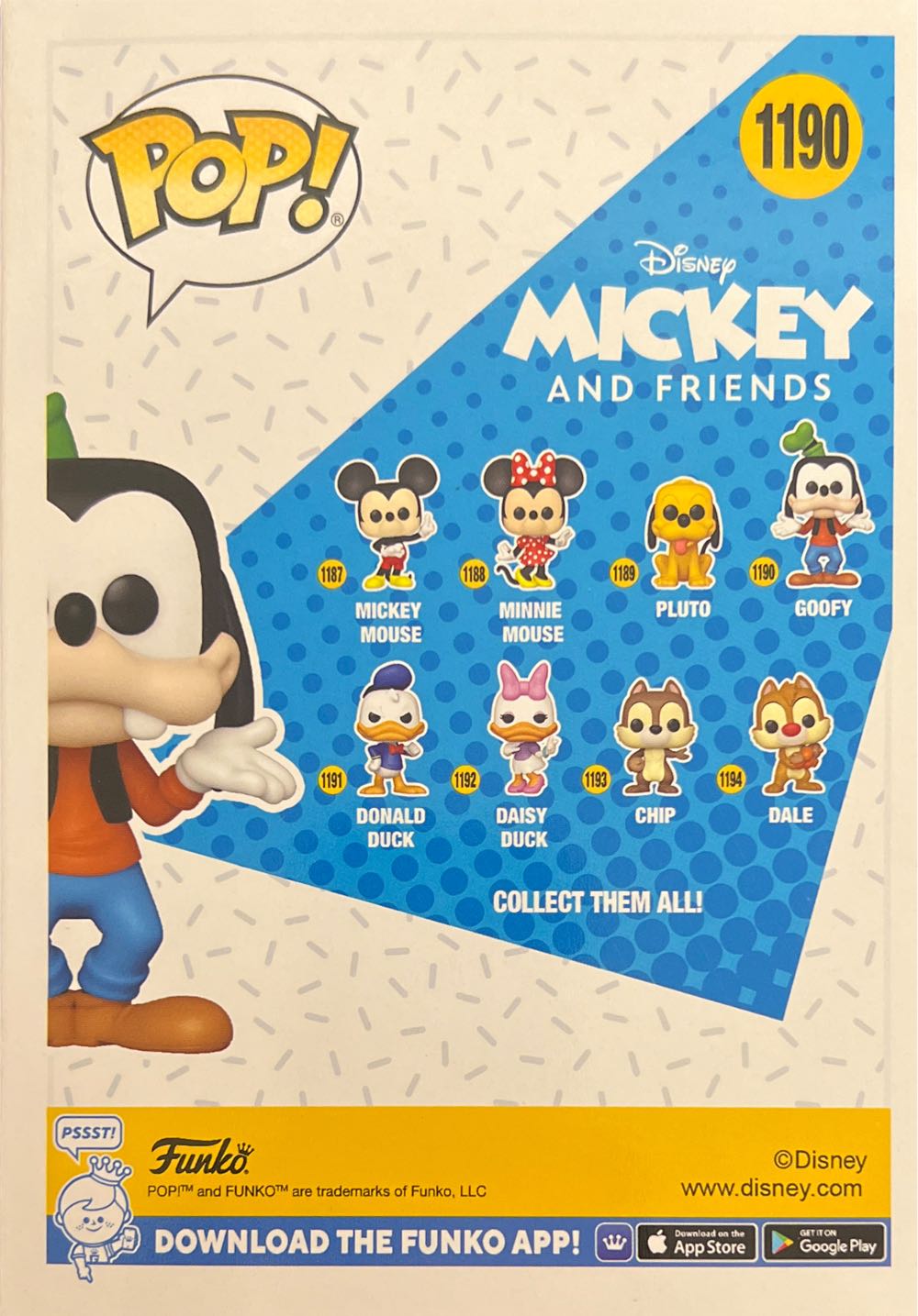 Mickey and Friends: Goofy, #1190 - Disney vinyl figure collectible [Barcode 889698596220] - Main Image 2