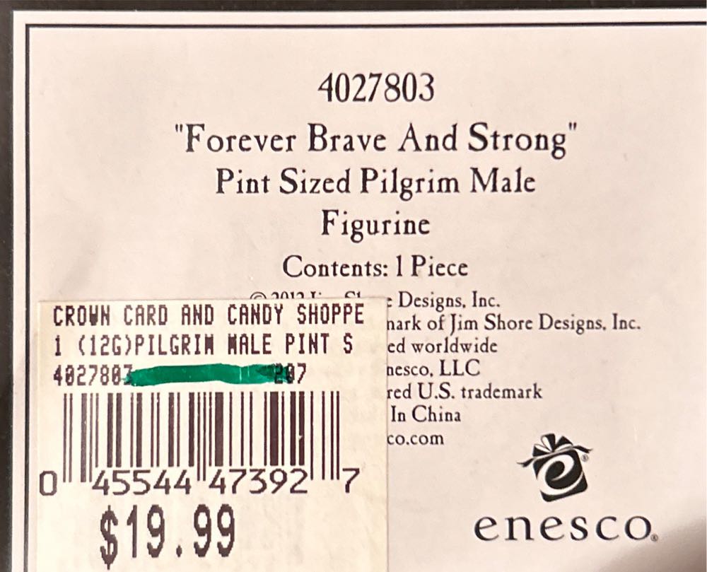 Forever Brave & Strong, Pint Sized Pilgrim Man  vinyl figure collectible [Barcode 045544473927] - Main Image 2