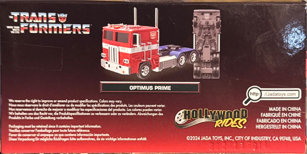 Jada Due-cast Transformer Autobot Optimus Prime  vinyl figure collectible [Barcode 801310240786] - Main Image 2