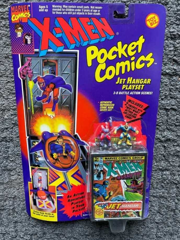 Marvel Marvel Toybiz Toy Biz Marvel Pocket Jet Hangar Toybiz Marvel Action X Men Magneto Cyclops Moc Vs #150 New Playset Vintage 5 Set Hanger  vinyl figure collectible [Barcode 035112492047] - Main Image 2