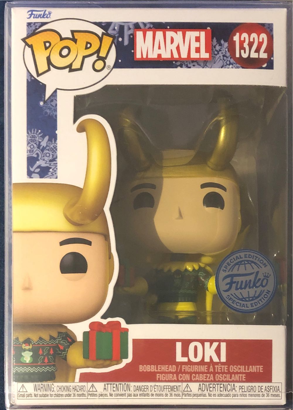Funko Marvel Loki With Gifts Vinyl Bobble-head Pop! Exclusive - Marvel Universe vinyl figure collectible [Barcode 889698774482] - Main Image 2