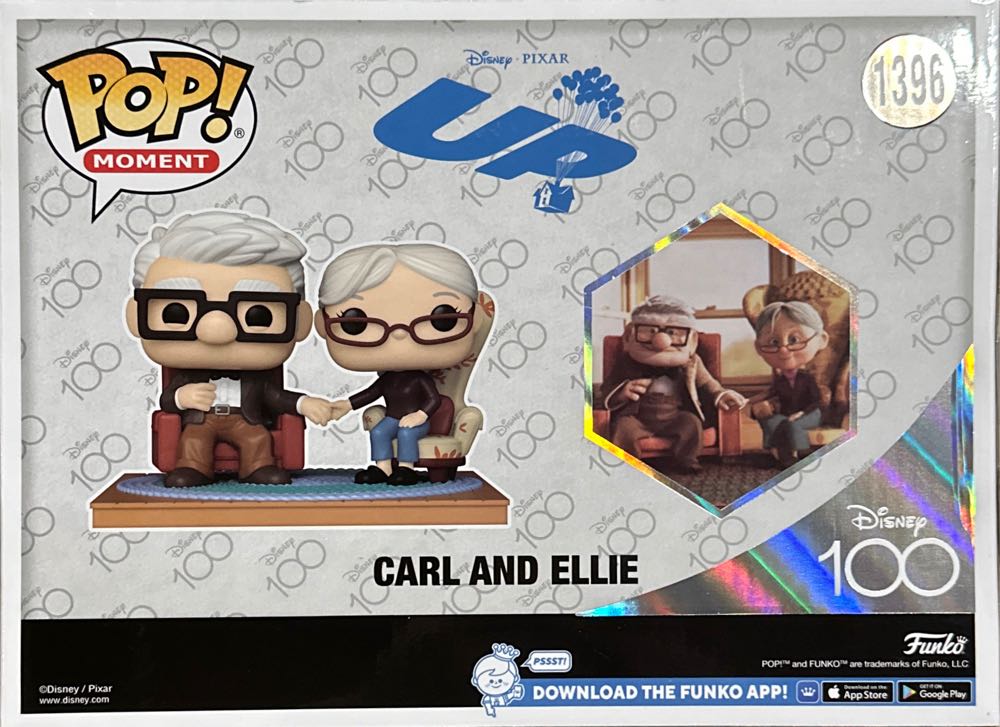 Carl And Ellie Sitting (old) in Chairs Holding Hands Disney 100 Box Lunch Exclusive 1396 - Up vinyl figure collectible [Barcode 889698744560] - Main Image 2