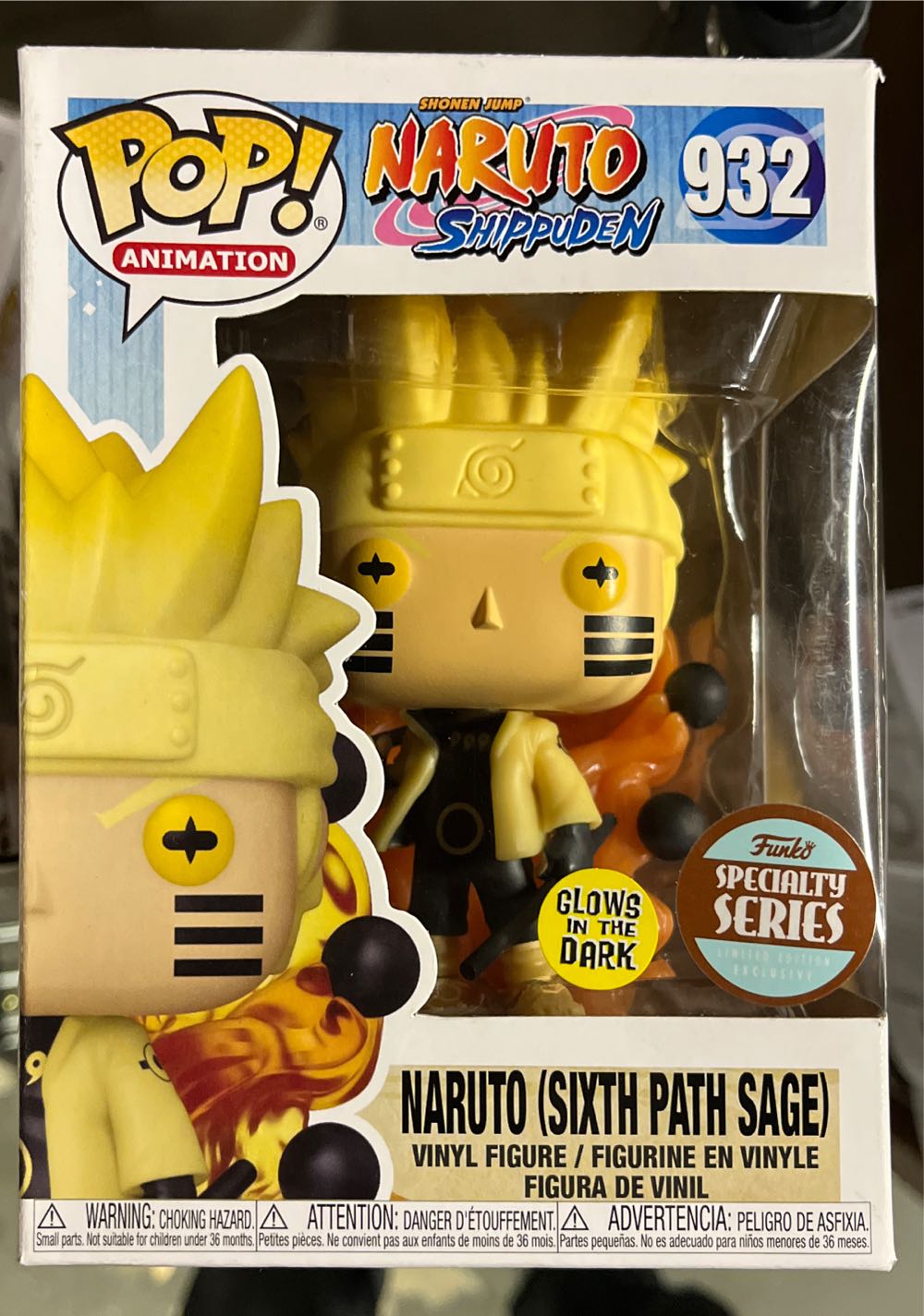 Naruto Shippuden: Naruto (Six Paths Sage), #932 (Glow) - Naruto Shippuden vinyl figure collectible [Barcode 889698368162] - Main Image 2