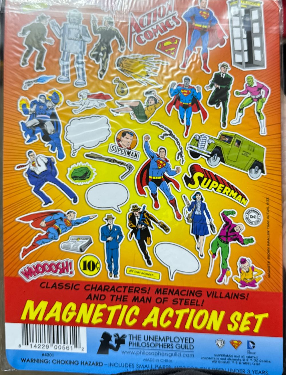 Superman Magnetic Action Set 2 Sheets Comic * - DC Comics vinyl figure collectible [Barcode 814229005612] - Main Image 2