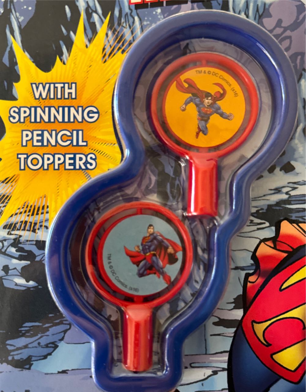 DC Superman Heroic Activities With Spinning Pencil Toppers - DC Comics vinyl figure collectible [Barcode 9781474851183] - Main Image 3