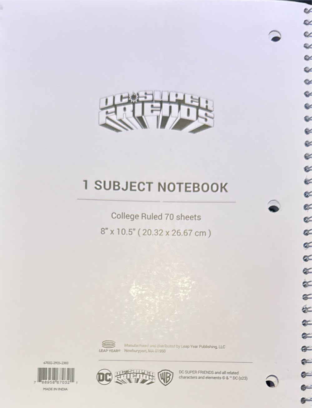 Dc Super Friends 1 Subject Notebook College Ruled 8” X 10.5”  vinyl figure collectible [Barcode 788958670321] - Main Image 2