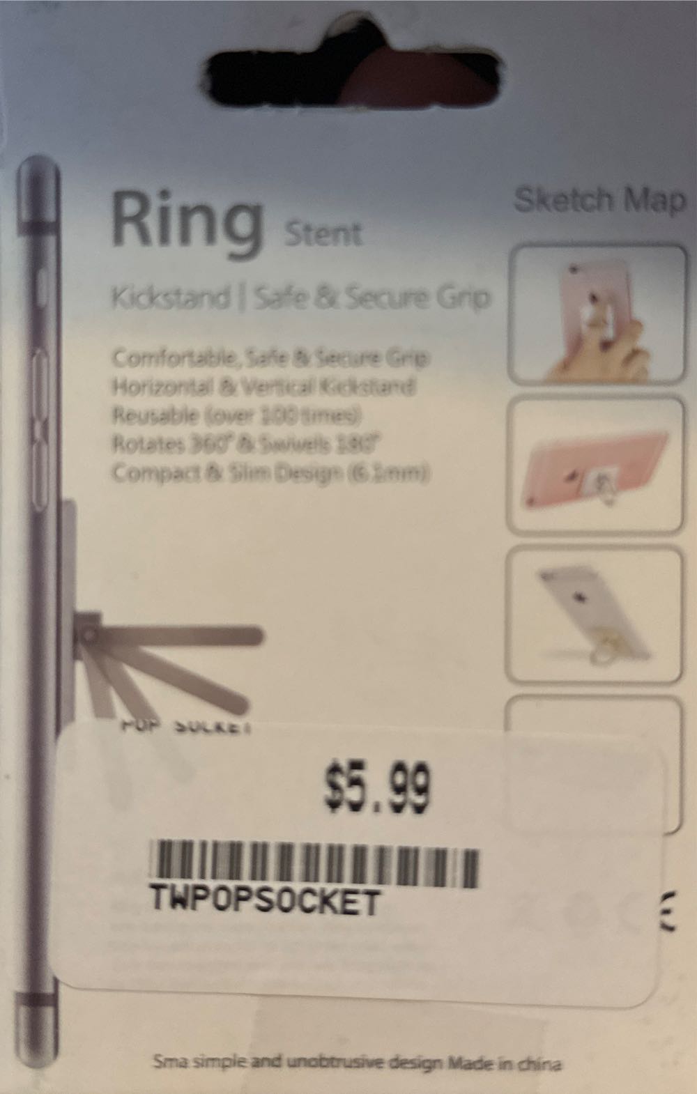 Phone Ring Popsocket - Superman  vinyl figure collectible - Main Image 2