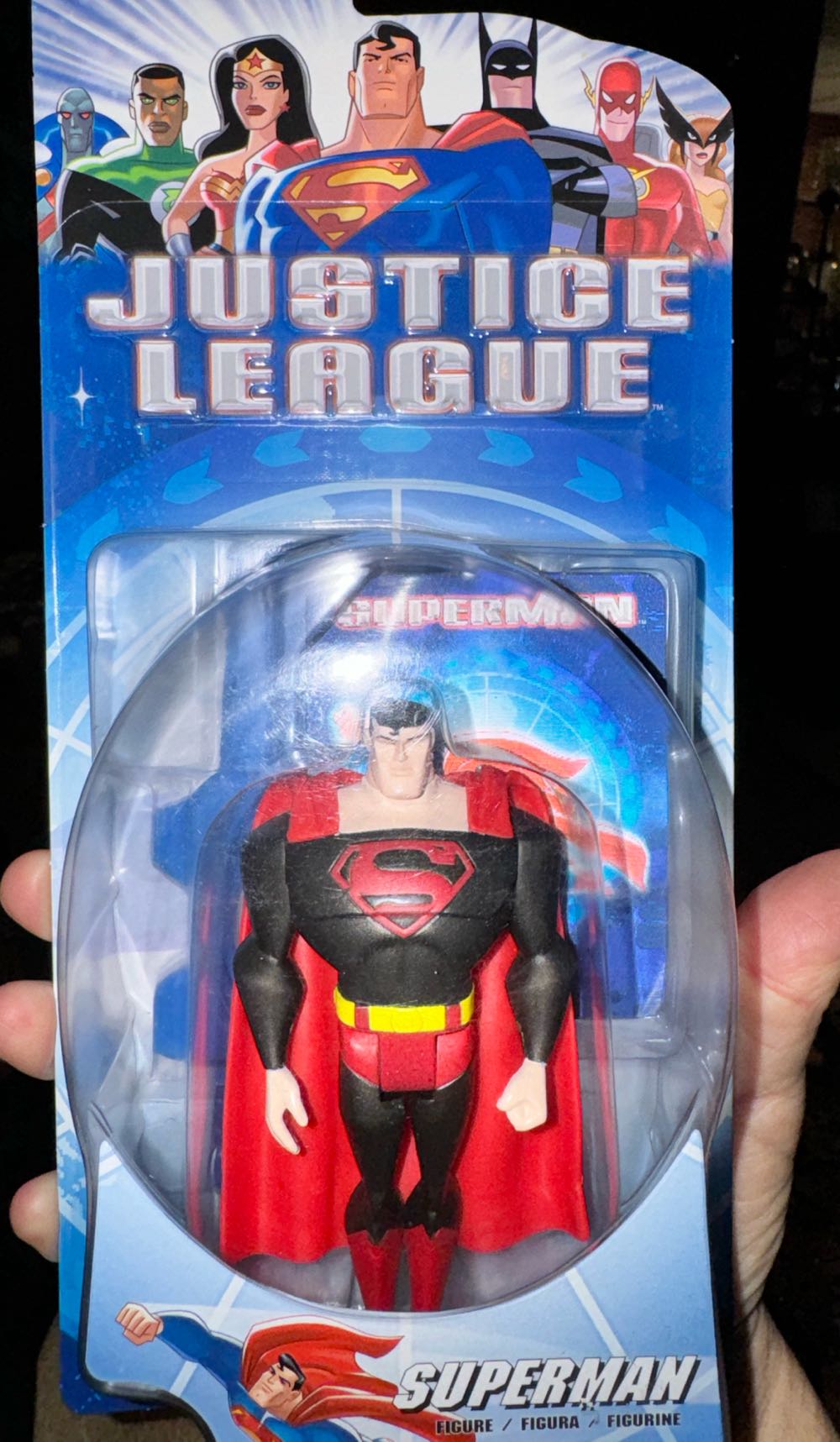 Mattel Justice League 4 3 4” Action Figure: Superman In Black With Red Outfit  vinyl figure collectible [Barcode 027084055689] - Main Image 2