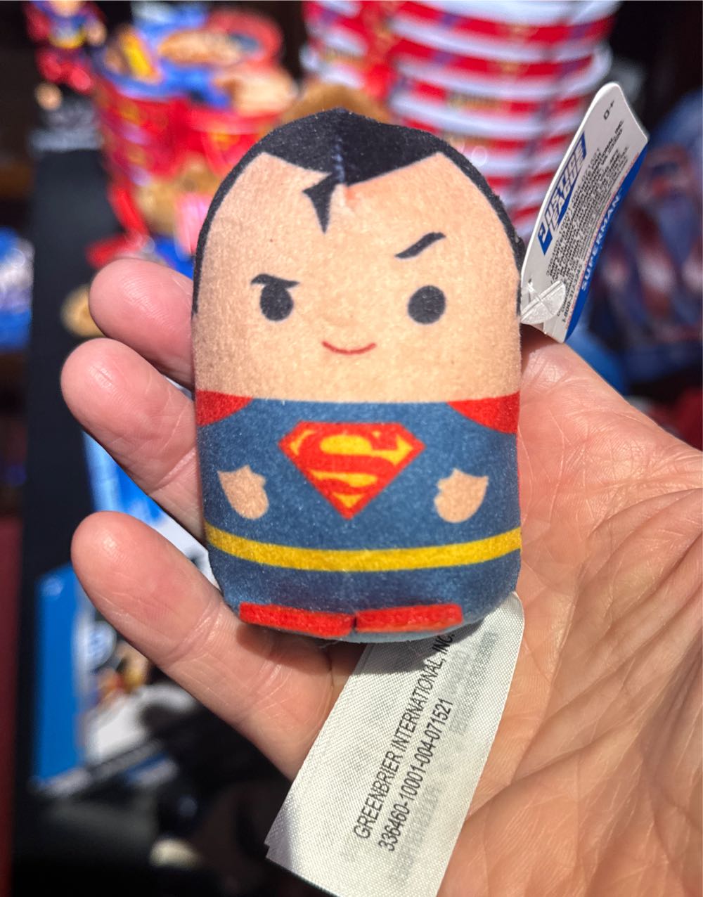 Justice Mini Plush Superman 3”  vinyl figure collectible [Barcode 886144275326] - Main Image 2