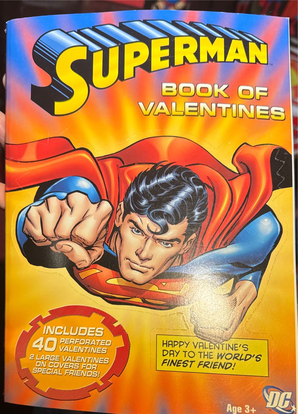 Valentines Book Of Valentine Cards- Superman  vinyl figure collectible [Barcode 073168160381] - Main Image 2