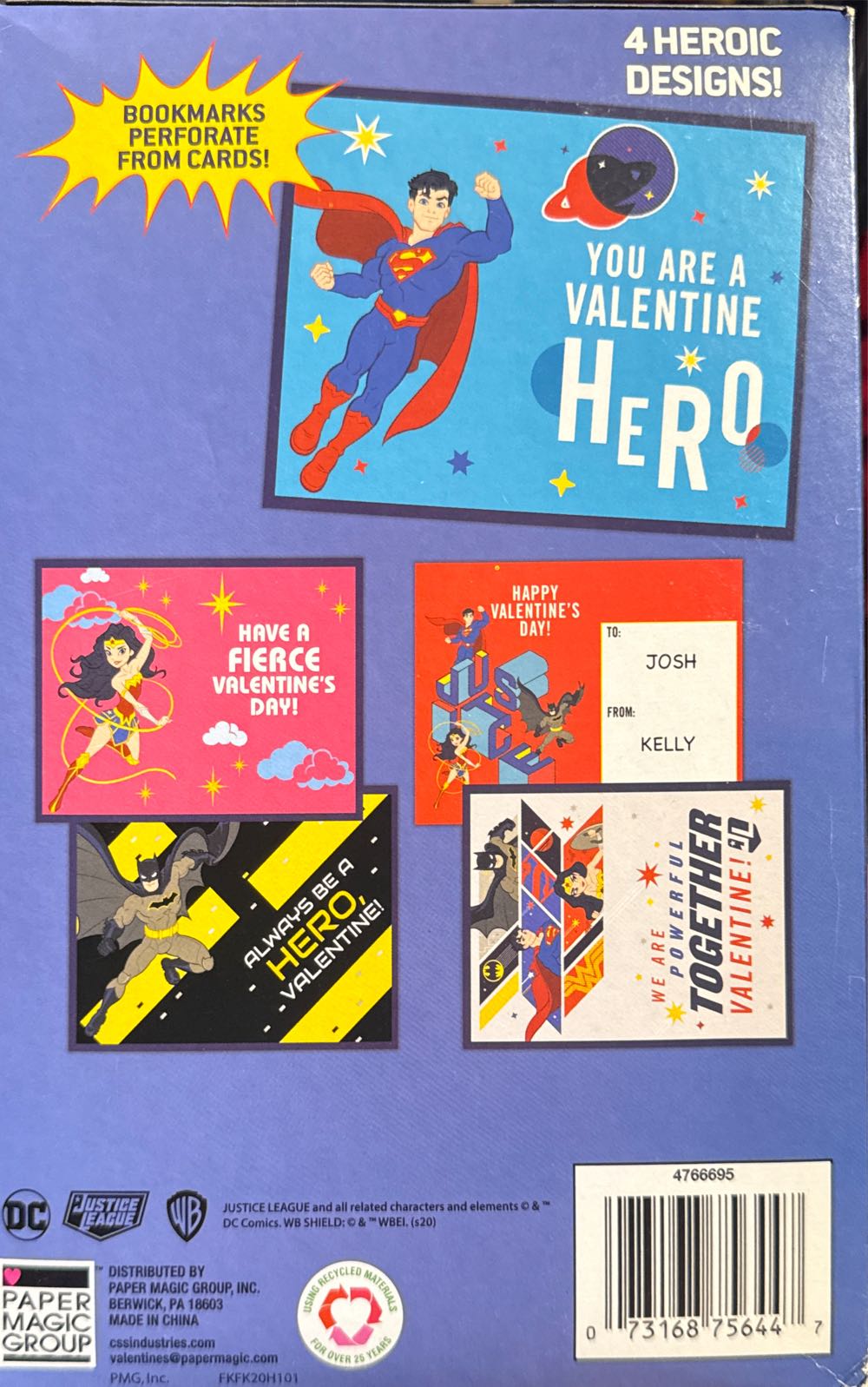 Justice League Valentines With Scented Bookmarks  vinyl figure collectible [Barcode 073168756447] - Main Image 2