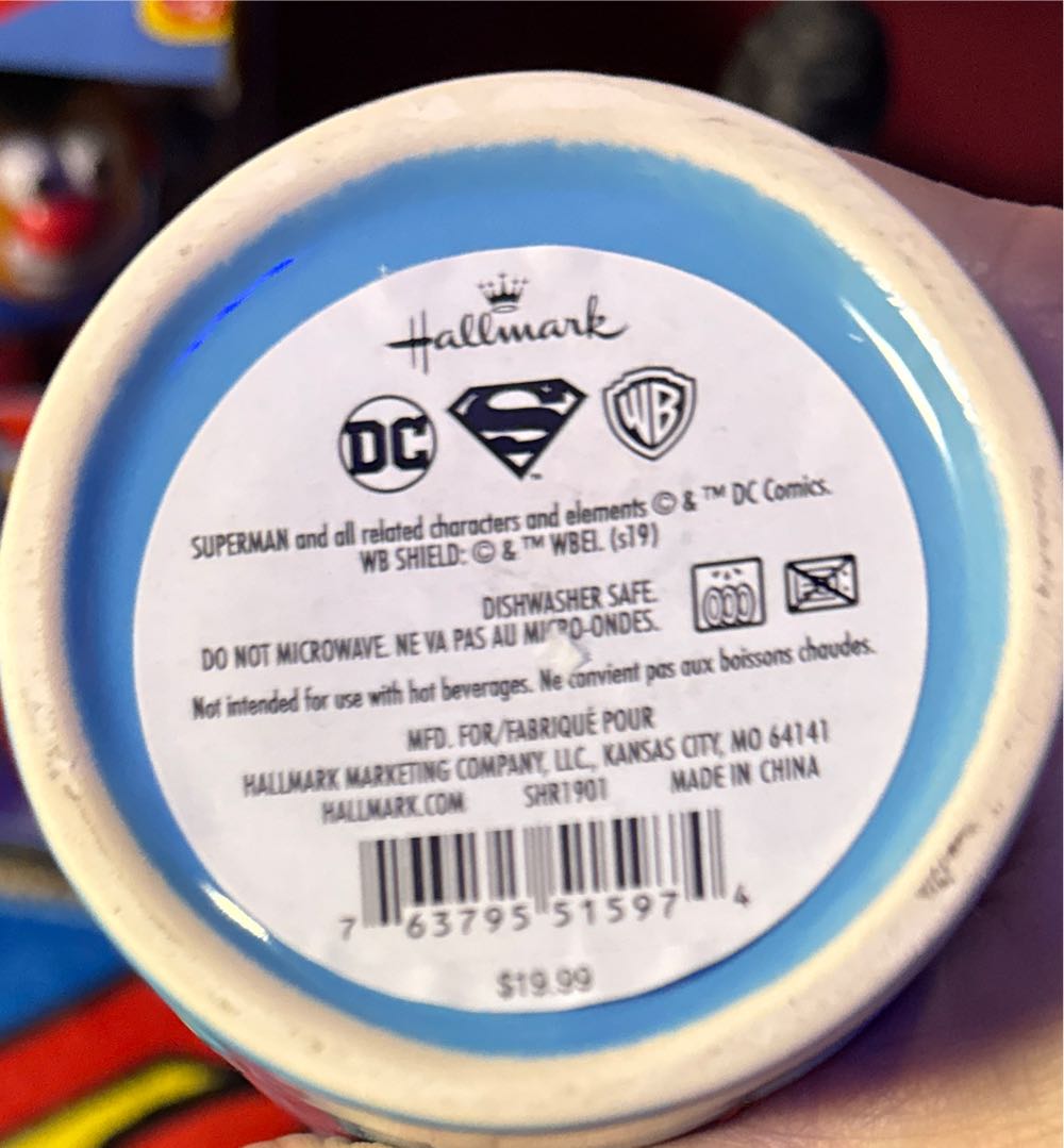 Hallmark Dc Superman Man Of Steel Mug Tiki Blue Ceramic New  vinyl figure collectible [Barcode 763795515974] - Main Image 4