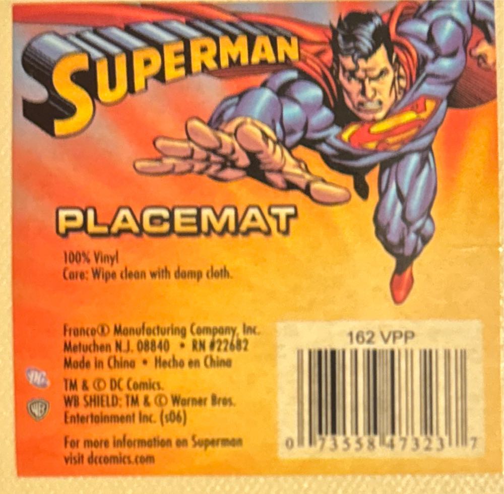 Superman Placemat  vinyl figure collectible [Barcode 073558473237] - Main Image 2