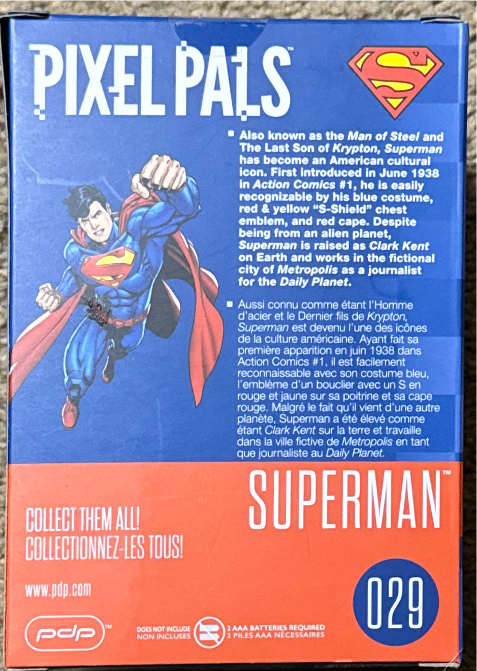 Pdp Pixel Pals Dc Comics Superman Collectible Lighted  vinyl figure collectible [Barcode 708056061234] - Main Image 3