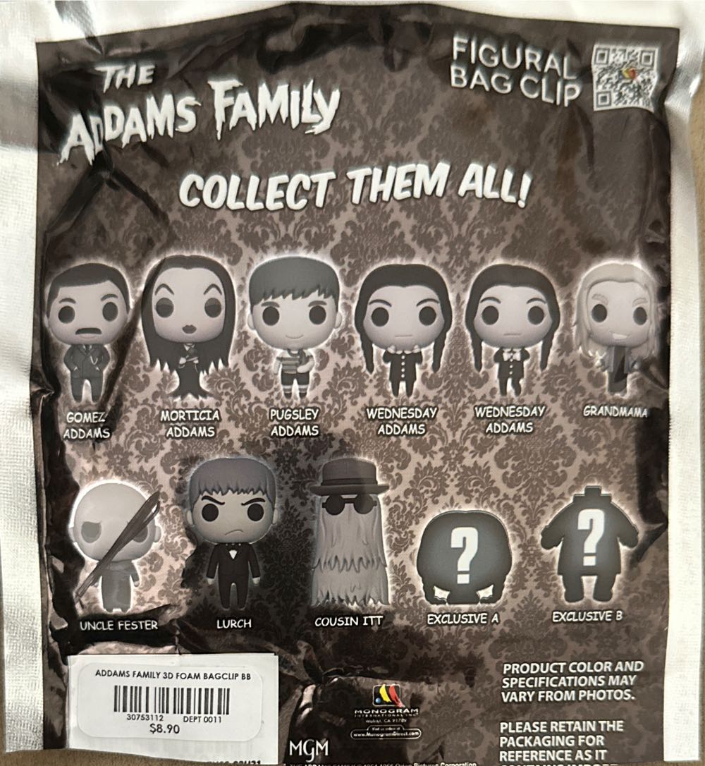 Wednesday Uncle Fester Bag Clip  vinyl figure collectible - Main Image 2