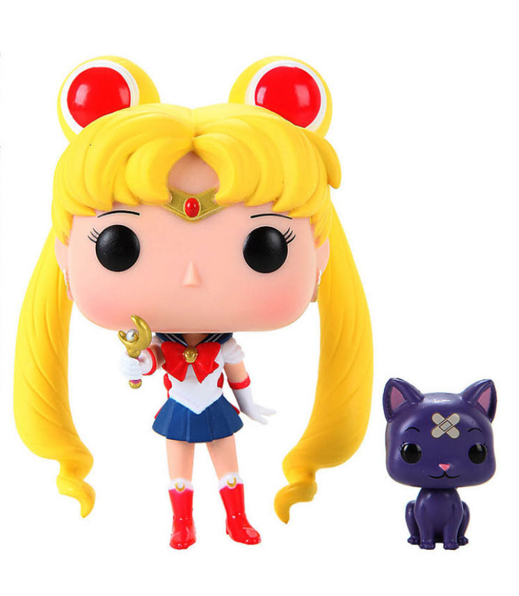 90 - Sailor Moon with Moonstick & Luna  vinyl figure collectible - Main Image 2