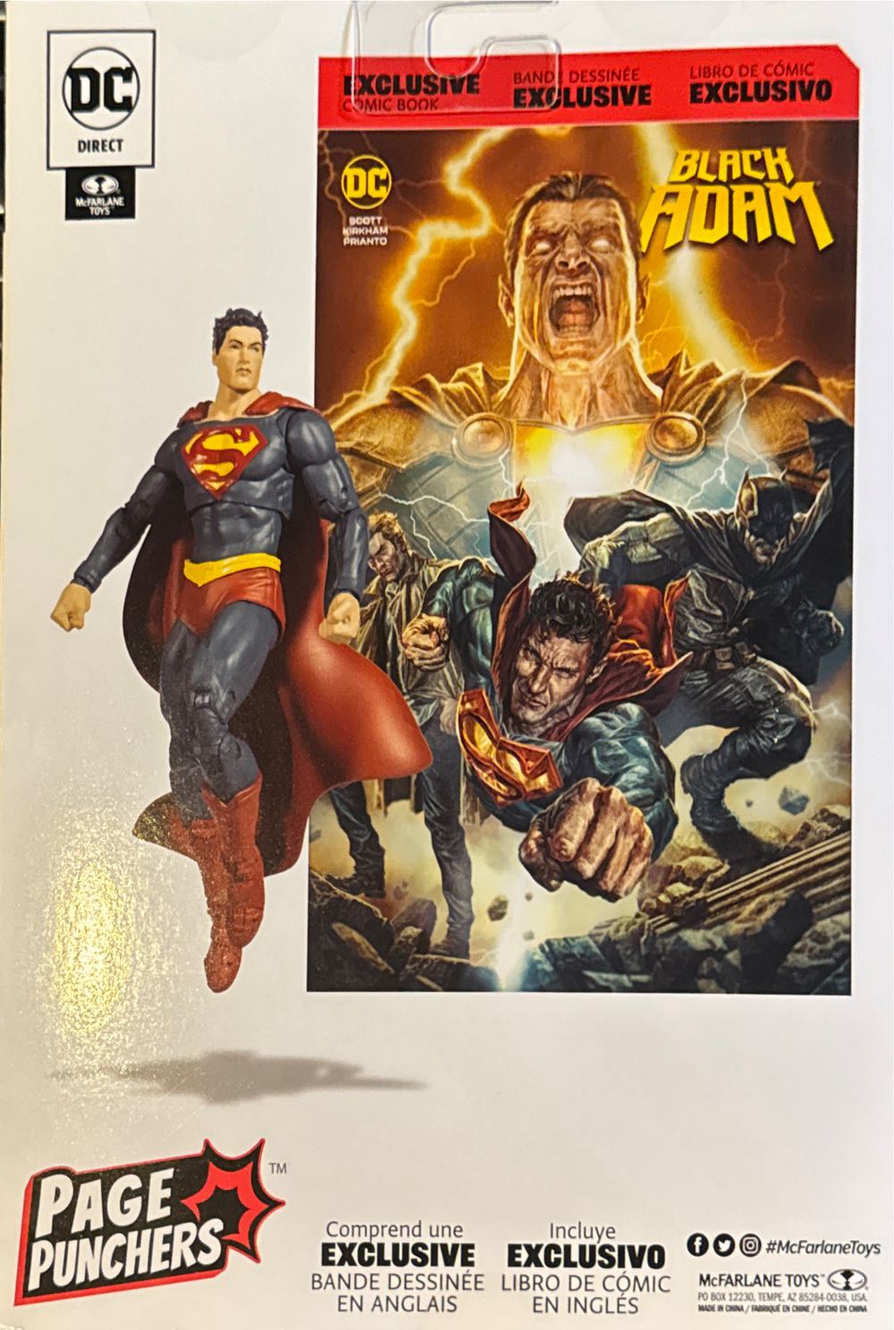 Mcfarlane Toys Dc Direct Page Punchers 7” Figure With Comic Black Adam Wave 1 Superman  vinyl figure collectible [Barcode 787926159035] - Main Image 3