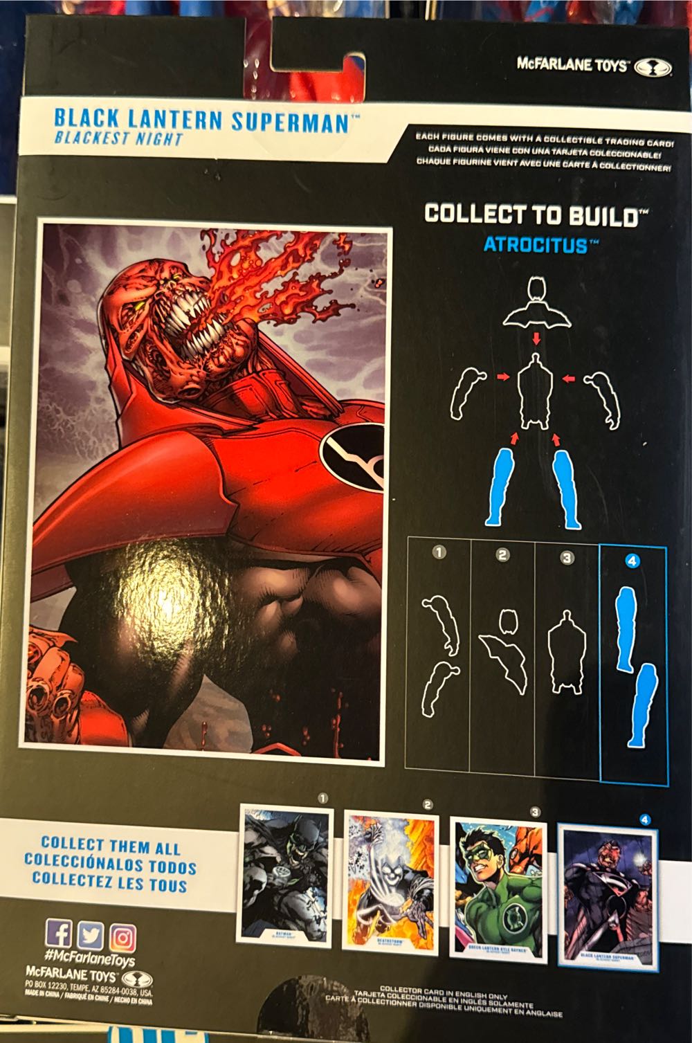 Mcfarlane Dc Build-a 7” Figures Wave 8 Blackest Night Black Lantern Superman  vinyl figure collectible [Barcode 787926154825] - Main Image 3