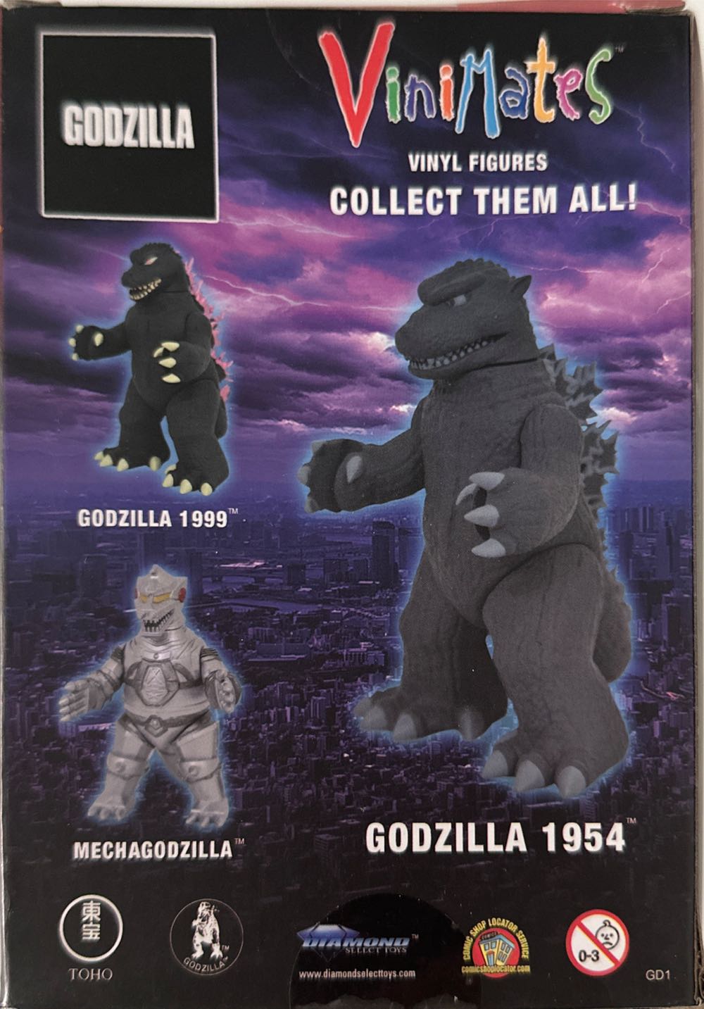 Select Exclusive Vinimates Diamond Select Godzilla Diamond 1954 Gojira 4”  vinyl figure collectible [Barcode 699788836095] - Main Image 3
