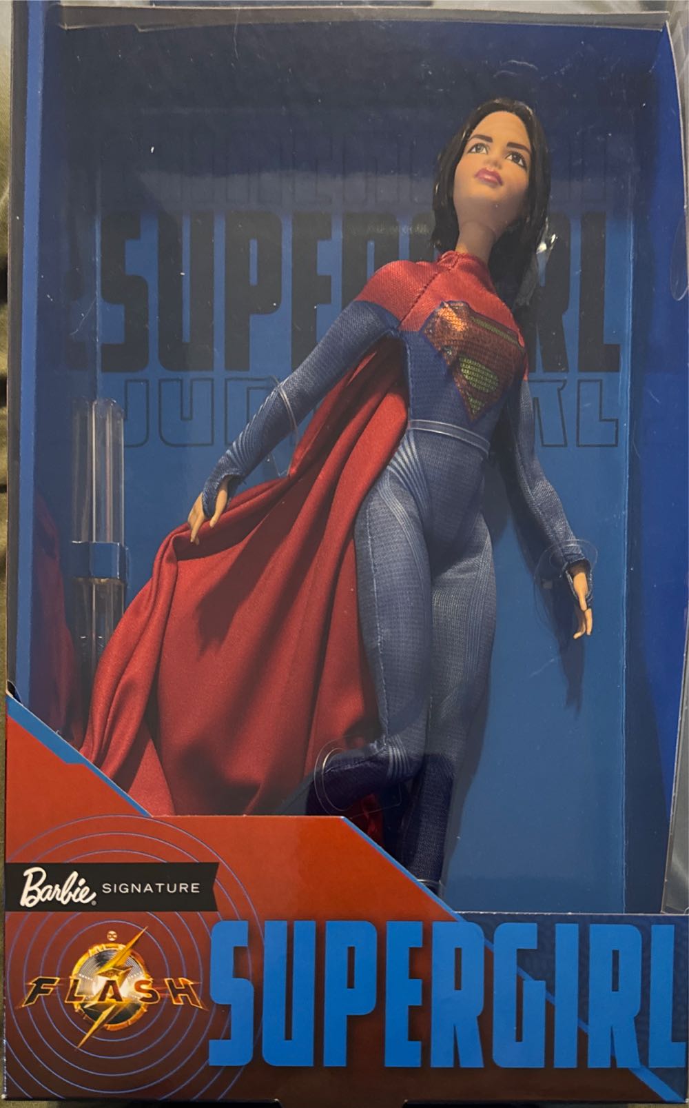 Barbie Supergirl Collectible Doll From The Flash Movie Wearing Red And Blue Suit With Cape Doll Stand Included  vinyl figure collectible [Barcode 194735102938] - Main Image 2