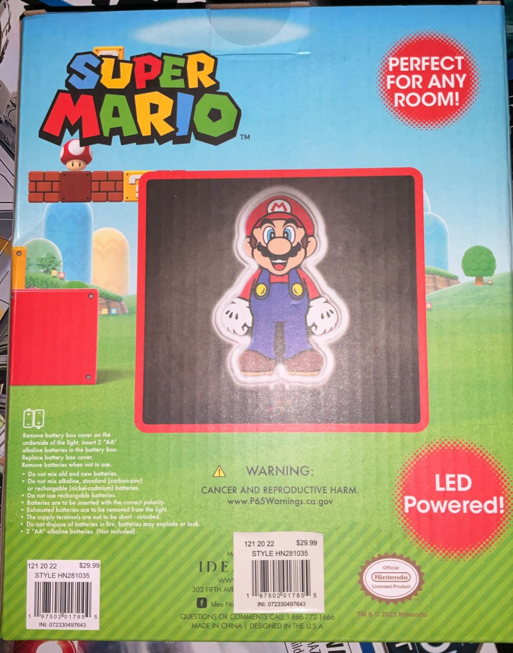 Super Mario-LED Neon Light  vinyl figure collectible [Barcode 197502017244] - Main Image 2