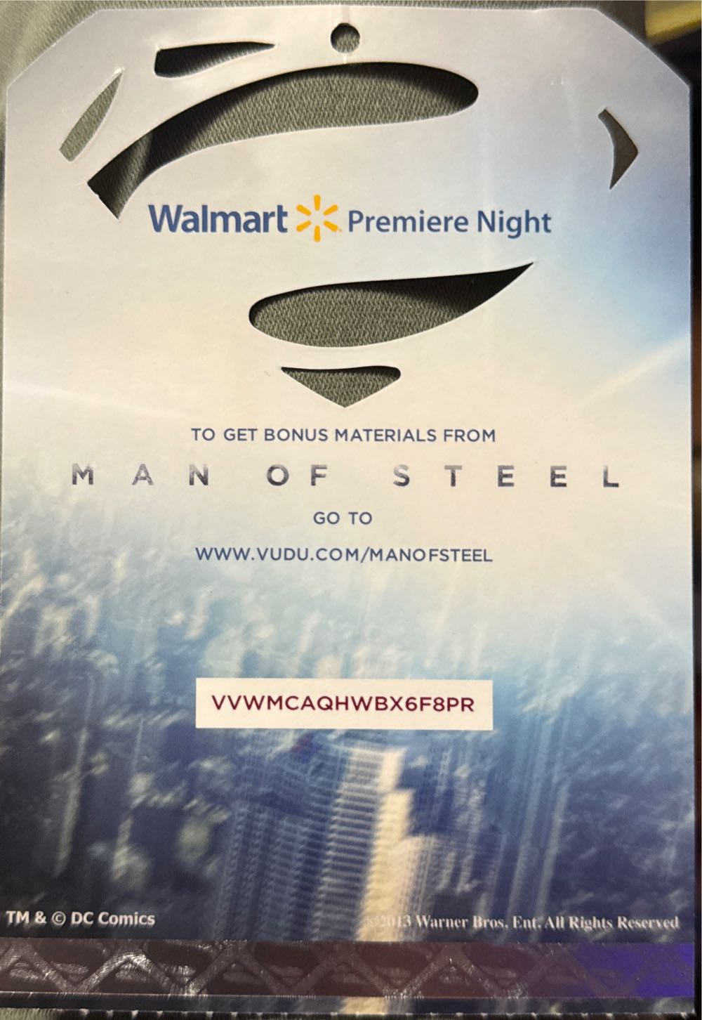 Man Of Steel Movie Ticket Stub - Premier Night  vinyl figure collectible - Main Image 2
