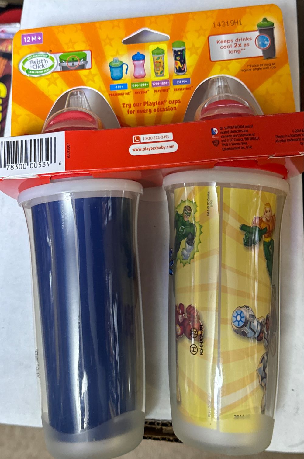 Playtex Superfriends Insulated Straw Cups 2pk - DC Comics vinyl figure collectible [Barcode 078300005346] - Main Image 2