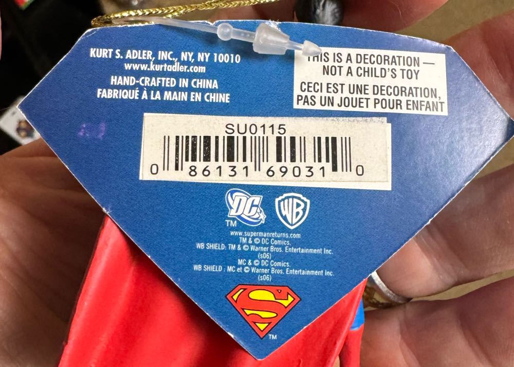 Superman bending steel Christmas ornament  vinyl figure collectible - Main Image 2