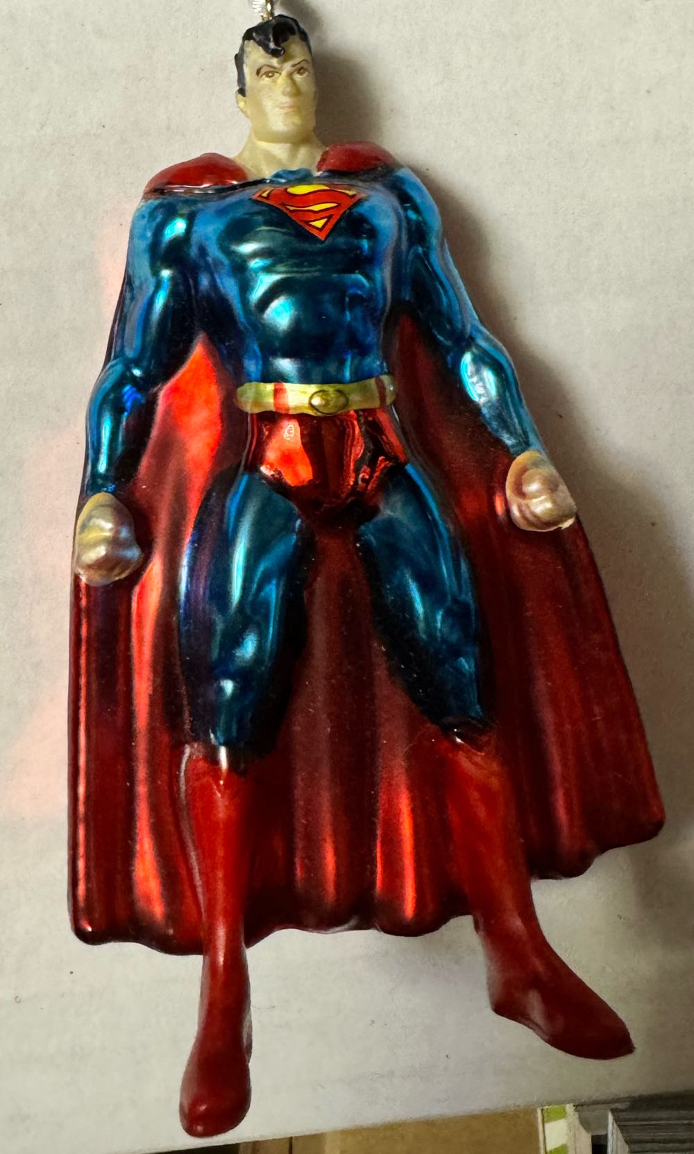 Hallmark Superman glass with metallic paint ornament  vinyl figure collectible - Main Image 2