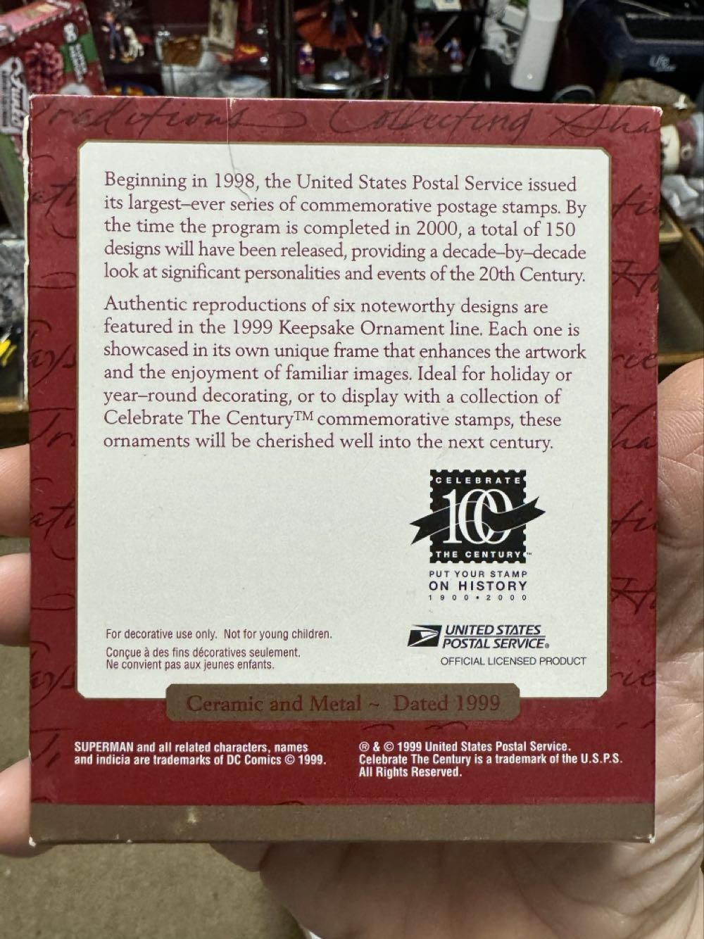 Hallmark Superman Celebrate The Century Collection Stamp Keepsake Ornament  vinyl figure collectible [Barcode 015012552676] - Main Image 3